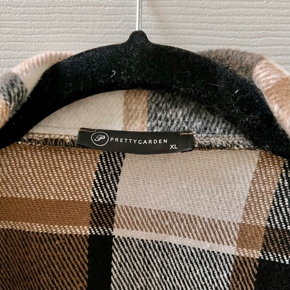 🧥 PRETTY GARDEN Plaid Khaki Ultra-Soft Shacket Jacket Coat - Perfect For Fall! - Picture 5 of 6